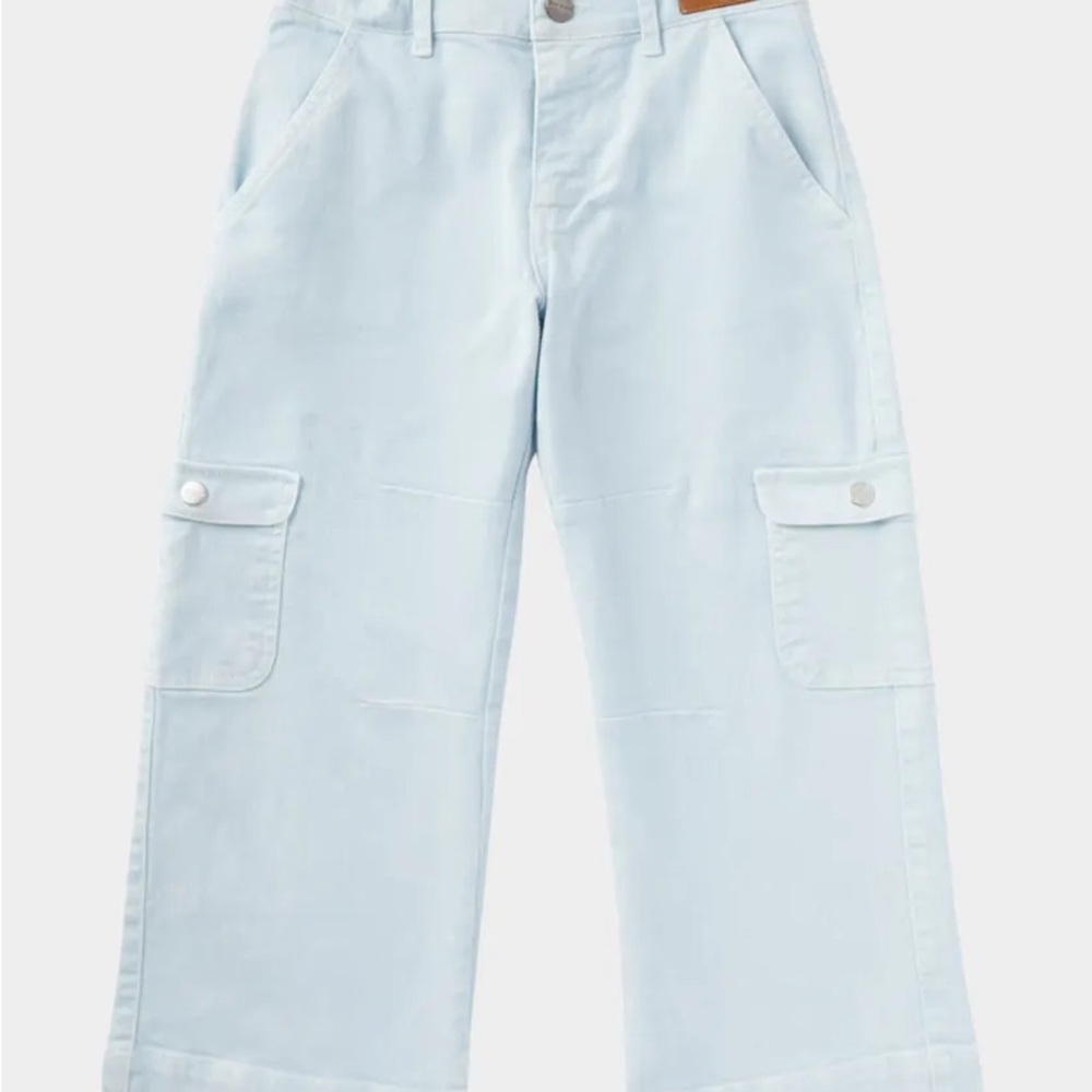 PALM ANGELS MARBLE TREAT. CARGO PAN LIGHT BLUE